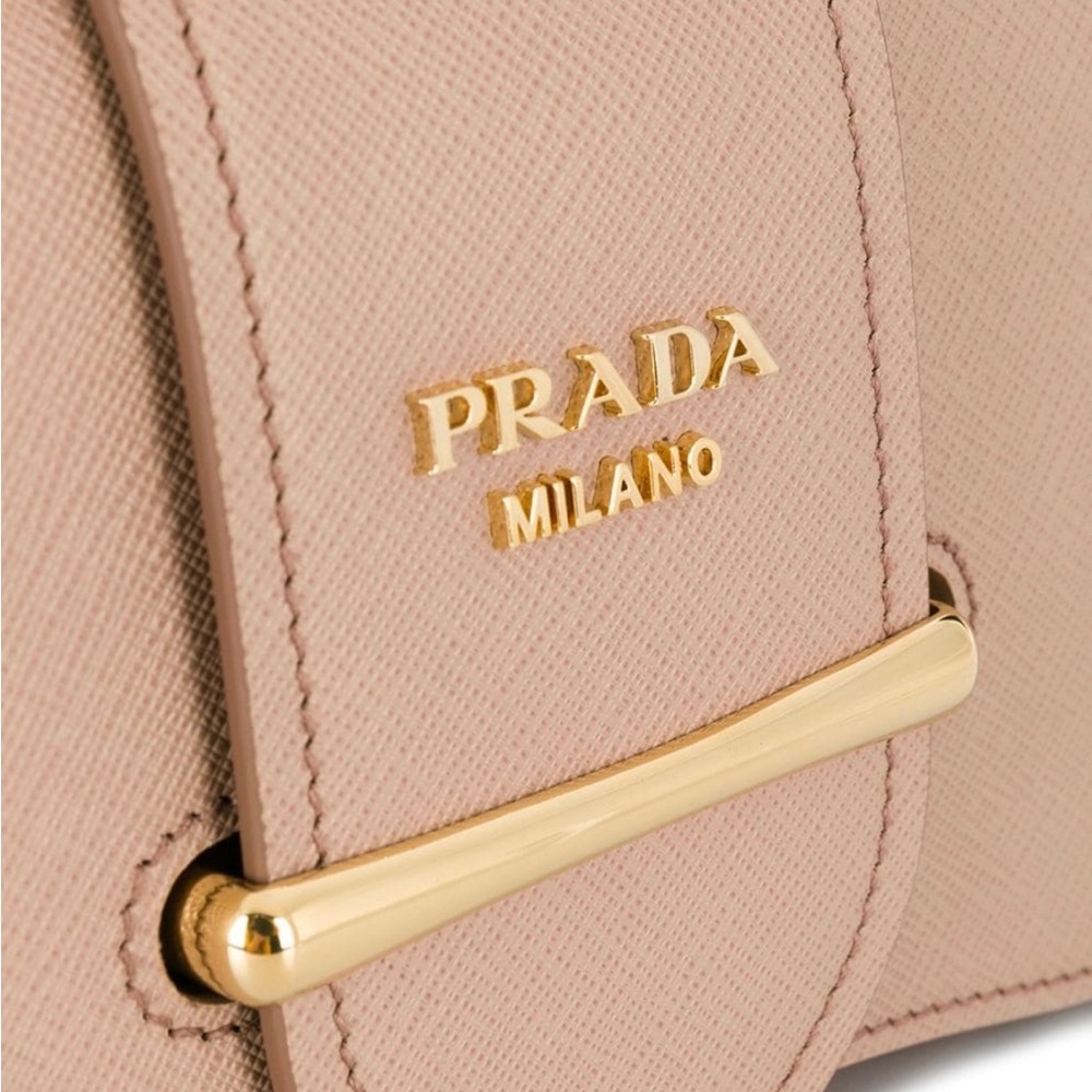 PRADA SIDONIE HANDBAG RARE FIND NUDE LEATHER - Picture 2 of 6